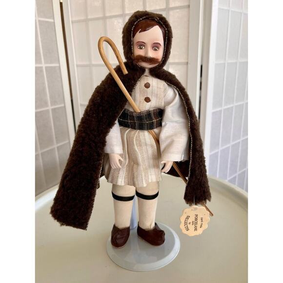 Sillectis Other - Vintage Sillectis Greek Porcelain Shephard Doll With Tags On A‎ Stand